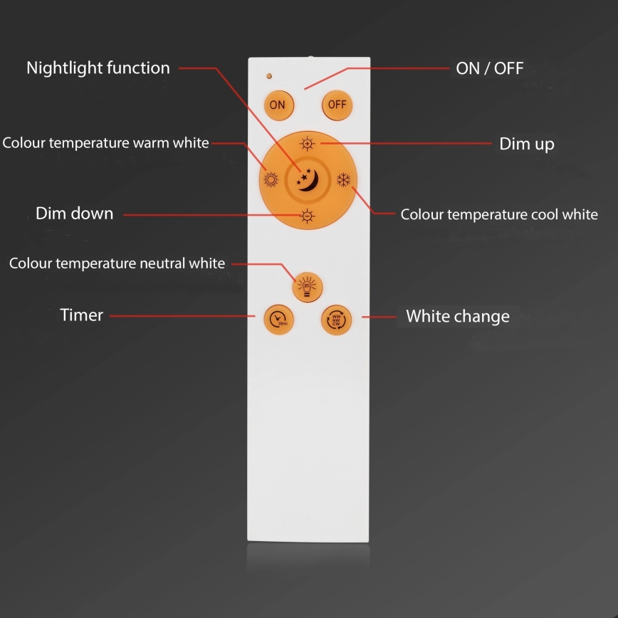 Briloner 7194-016 - LED Himmennettävä kattovalo SIMPLE LED/18W/230V 3000-6500K + kauko-ohjain