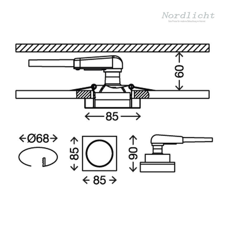 Briloner 7200-016 - LED Kylpyhuoneen upotettava valo ATTACH 1xGU10/3W/230V IP23
