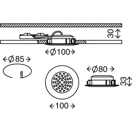 Briloner 7206-018 -LED Kylpyhuoneen upotettava valo ATTACH LED/10,5W/230V IP44