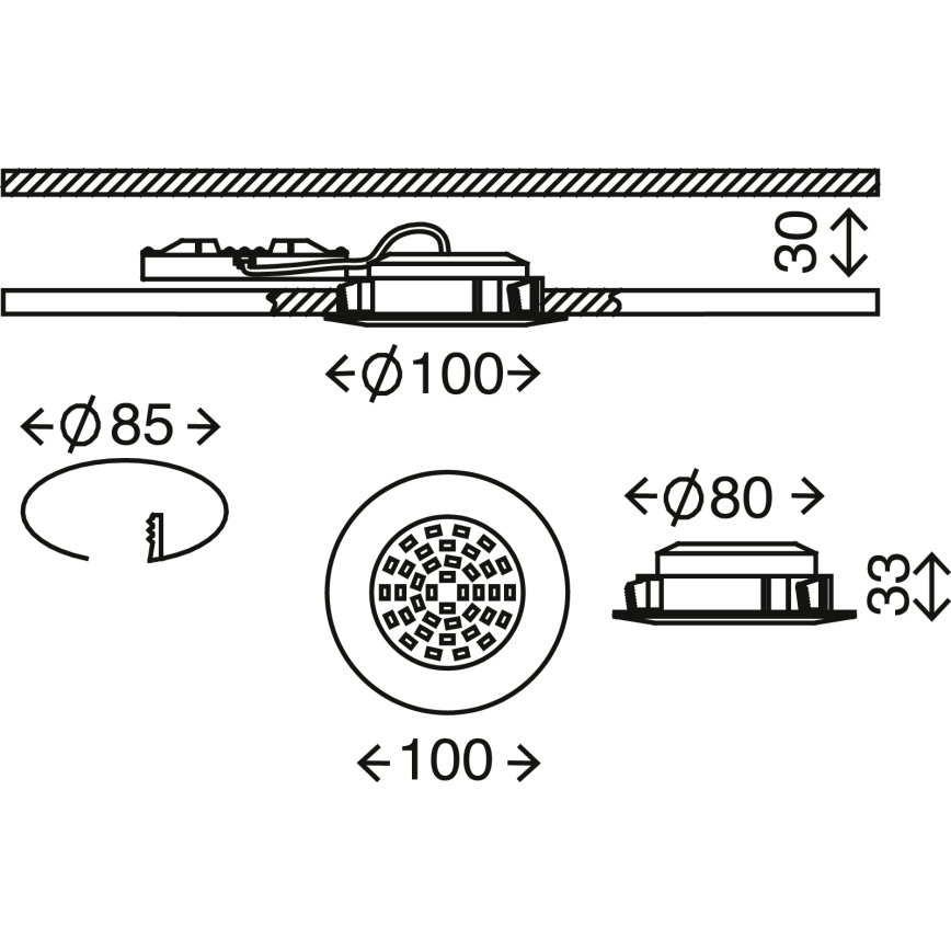 Briloner 7206-018 -LED Kylpyhuoneen upotettava valo ATTACH LED/10,5W/230V IP44