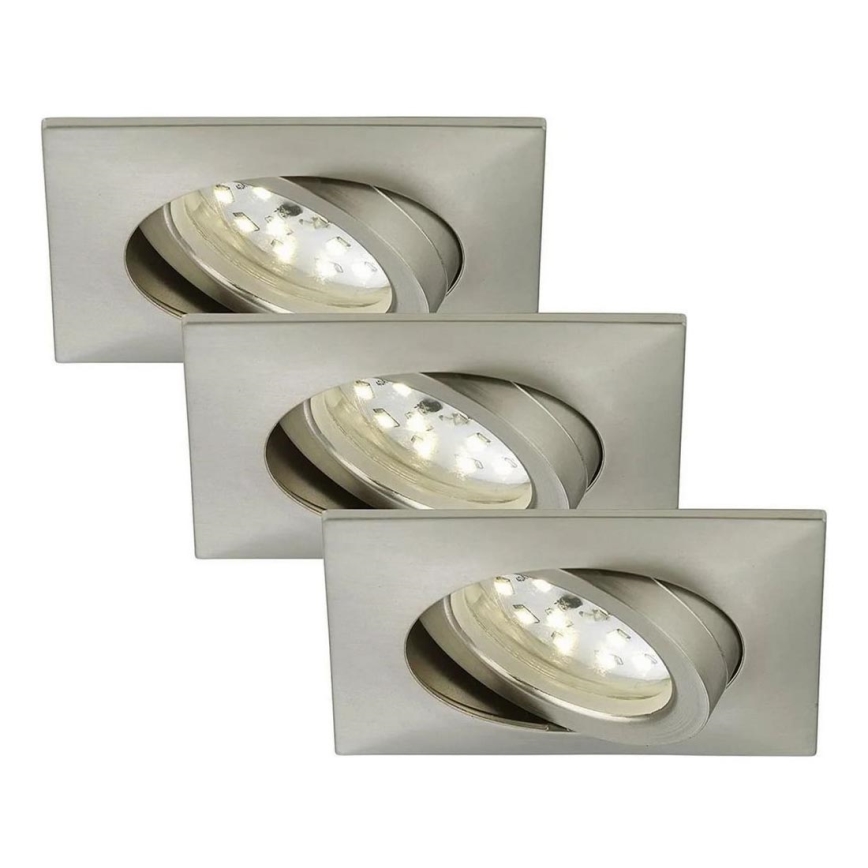 Briloner 7210-032 - SETTI 3x LED Kylpyhuoneen upotettava valo ATTACH LED/5W/230V IP23 mattakromi