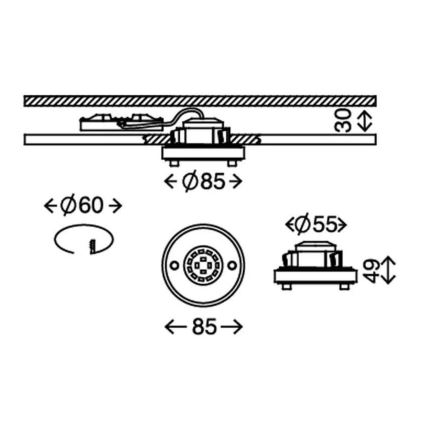Briloner 7214-019 - LED Kylpyhuoneen upotettava valo ATTACH LED/5W/230V IP44 3000K pyöreä