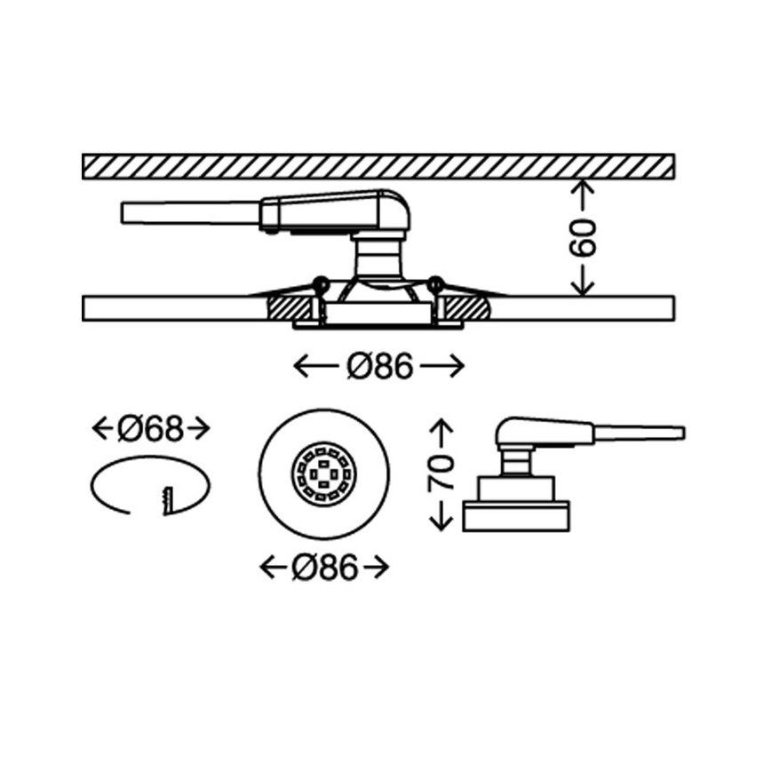 Briloner 7220-032 - SETTI 3x LED-kattovalaisin kylpyhuoneeseen FIT 1xGU10/5W/230V mattanikkeli