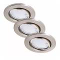 Briloner 7221-032 - SETTI 3x LED Kylpyhuoneen upotettava valo 1xGU10/3W/230V IP23 mattakromi