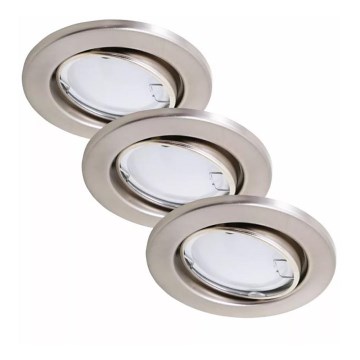 Briloner 7221-032 - SETTI 3x LED Kylpyhuoneen upotettava valo 1xGU10/3W/230V IP23 mattakromi