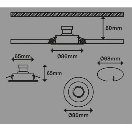 Briloner 7221-032 - SETTI 3x LED Kylpyhuoneen upotettava valo 1xGU10/3W/230V IP23 mattakromi