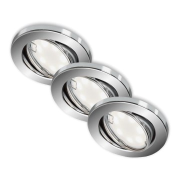 Briloner 7221-038 - SETTI 3x LED-kattovalaisin kylpyhuoneeseen 1xGU10/3W/230V IP23 kiiltävä kromi