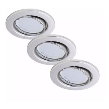 Briloner 7221-039 - SETTI 3x LED-kattovalaisin kylpyhuoneeseen 1xGU10/3W/230V IP23 hopea