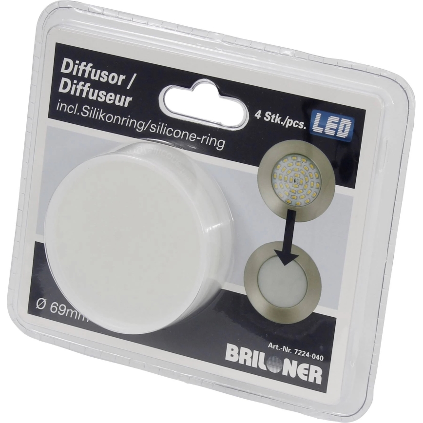 Briloner 7224-040 - SETTI 4x Diffuuseri upotettaville valoille halkaisija 69 mm