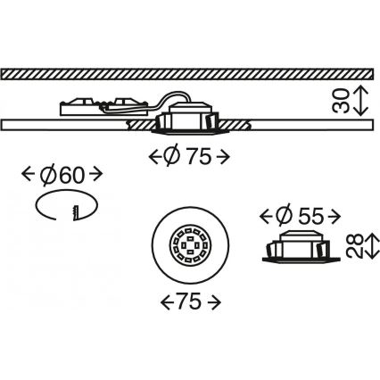 Briloner 7231-019 - LED Himmennettävä upotettu kylpyhuonevalaisin LED/5,5W/230V IP44