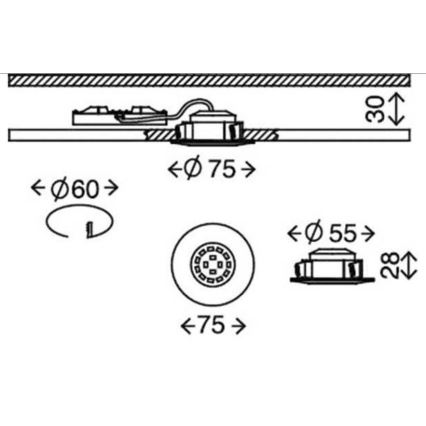 Briloner 7231-031- SETTI 3x LED Himmennettävä upotettu kylpyhuonevalaisin LED/5,5W/230V IP44