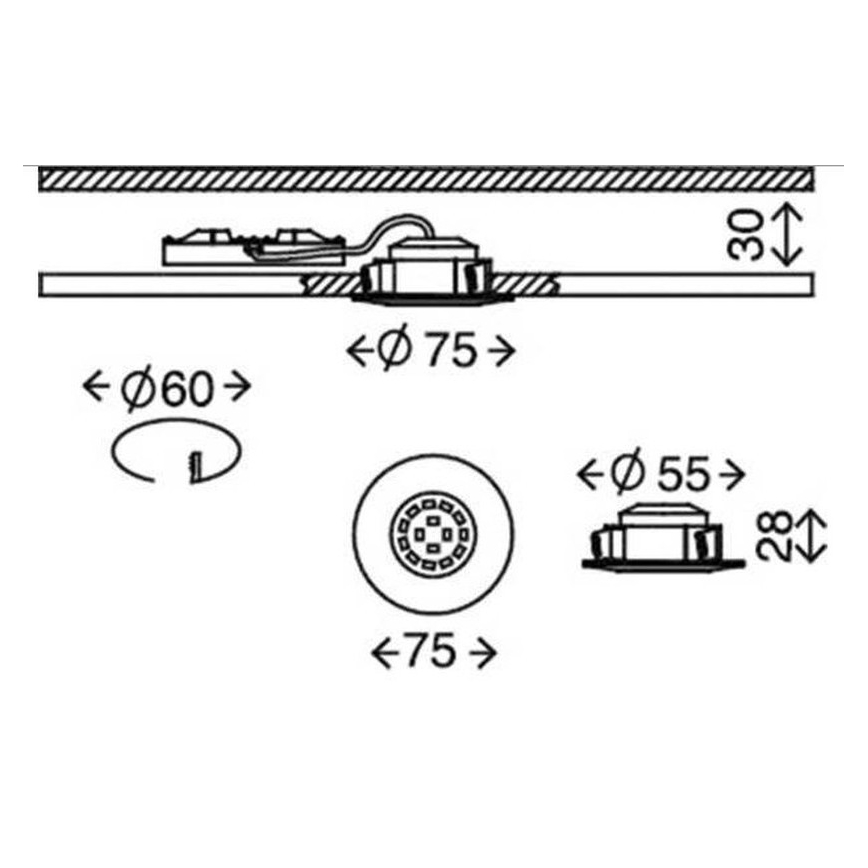 Briloner 7231-031- SETTI 3x LED Himmennettävä upotettu kylpyhuonevalaisin LED/5,5W/230V IP44