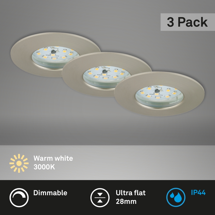 Briloner 7231-032 - SETTI 3x LED Himmennettävä kylpyhuone upotettu ATTACH kevyt LED/5,5W/230V IP44