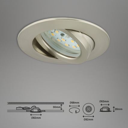 Briloner 7232-032 - SETTI 3 kpl himmennettäviä LED-alasvalaisimia kylpyhuoneeseen ATTACH LED/5,5W/230V IP23