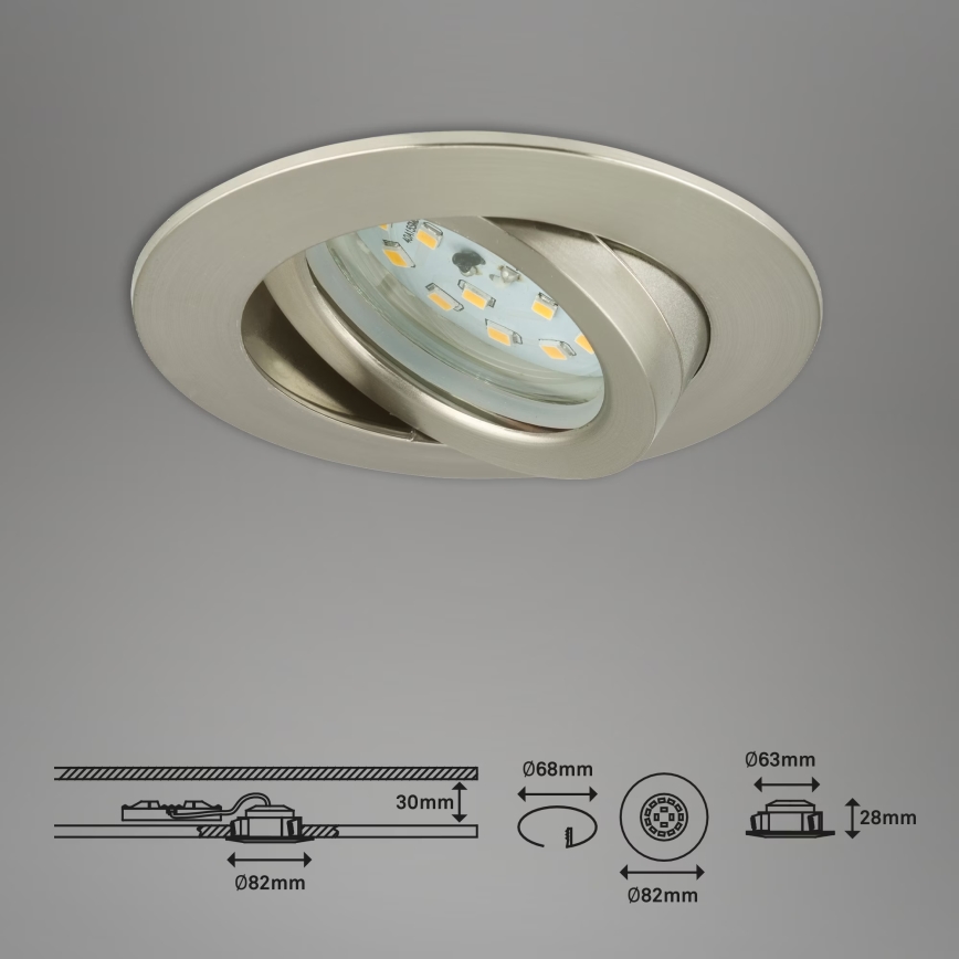 Briloner 7232-032 - SETTI 3 kpl himmennettäviä LED-alasvalaisimia kylpyhuoneeseen ATTACH LED/5,5W/230V IP23