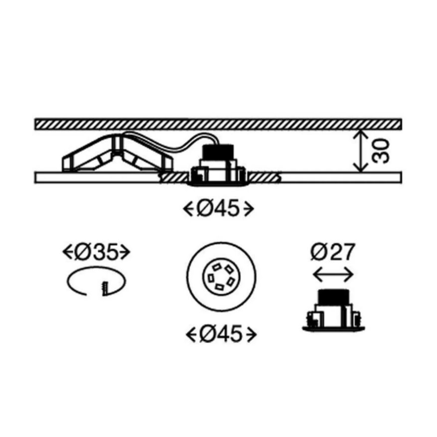 Briloner 7240-038 - SETTI 3x LED Kylpyhuoneen upotettava valo ATTACH LED/1,8W/230V IP44