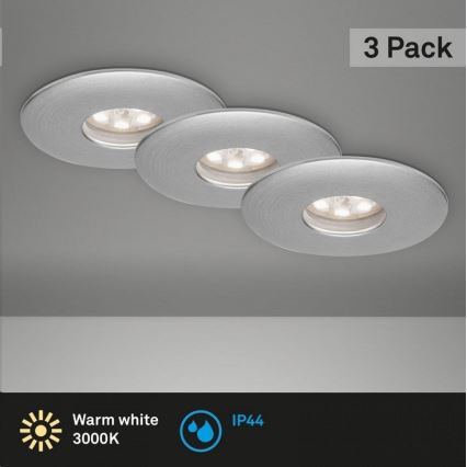 Briloner 7240-039 - SETTI 3x LED Kylpyhuoneen upotettava valo LED/1,8W/230V IP44