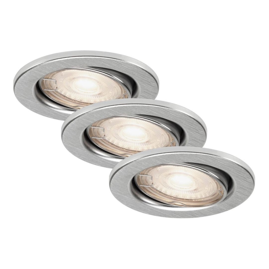 Briloner 7277-039 - SETTI 3x LED Himmennettävä upotettu kylpyhuonevalaisin 1xGU10/5W/230V IP23