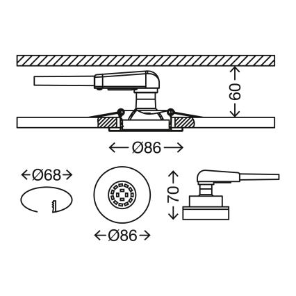 Briloner 7277-039 - SETTI 3x LED Himmennettävä upotettu kylpyhuonevalaisin 1xGU10/5W/230V IP23