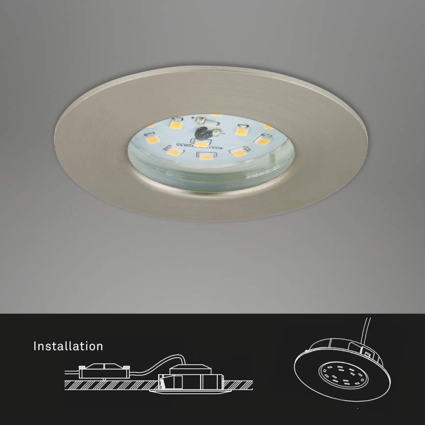 Briloner 7295-012 - LED Himmennettävä upotettu kylpyhuonevalaisin ATTACH LED/6,5W/230V IP44
