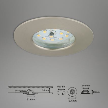 Briloner 7295-012 - LED Himmennettävä upotettu kylpyhuonevalaisin ATTACH LED/6,5W/230V IP44
