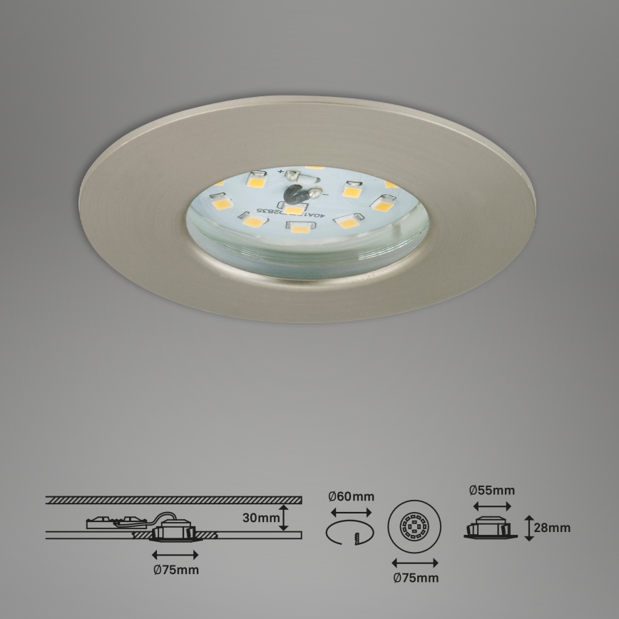 Briloner 7295-012 - LED Himmennettävä upotettu kylpyhuonevalaisin ATTACH LED/6,5W/230V IP44