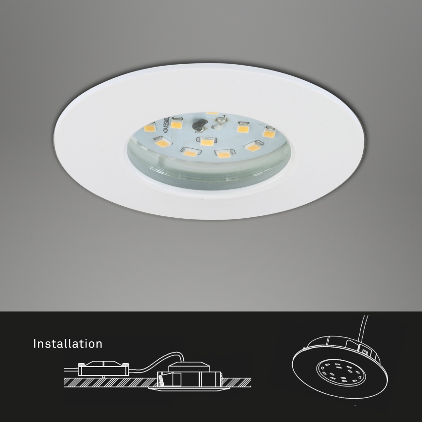 Briloner 7295-016- LED Himmennettävä upotettava kylpyhuonevalaisin ATTACH LED/6,5W/230V IP44