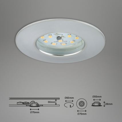Briloner 7295-019 - LED Himmennettävä upotettu kylpyhuonevalaisin ATTACH LED/6,5W/230V IP44