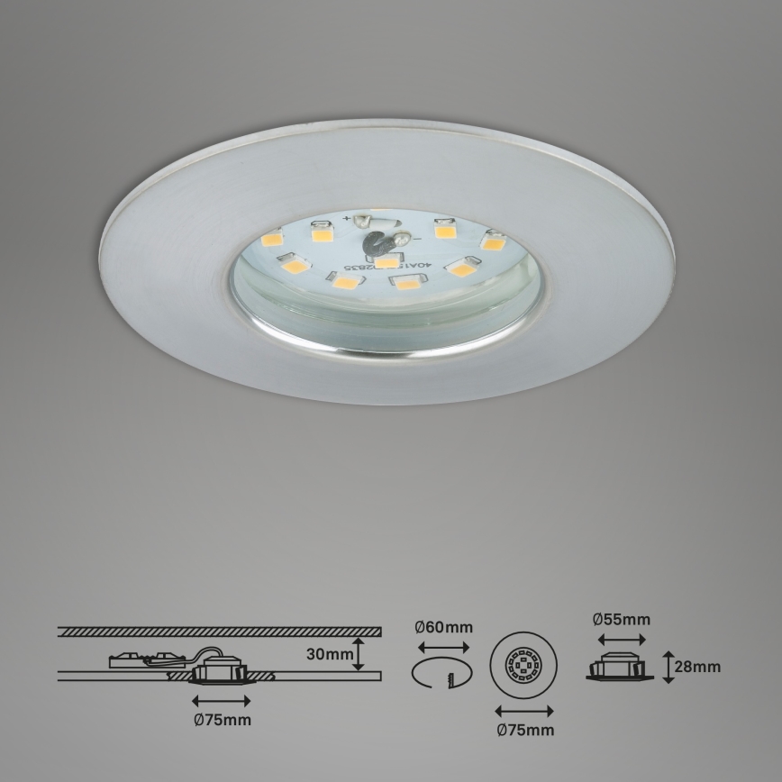Briloner 7295-019 - LED Himmennettävä upotettu kylpyhuonevalaisin ATTACH LED/6,5W/230V IP44