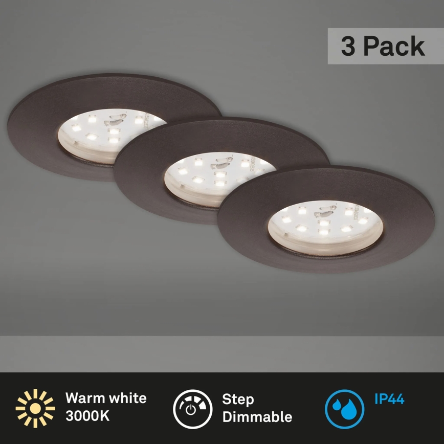 Briloner 7295-031 - SETTI 3x LED Himmennettävä upotettu kylpyhuonevalaisin ATTACH LED/6,5W/230V IP44