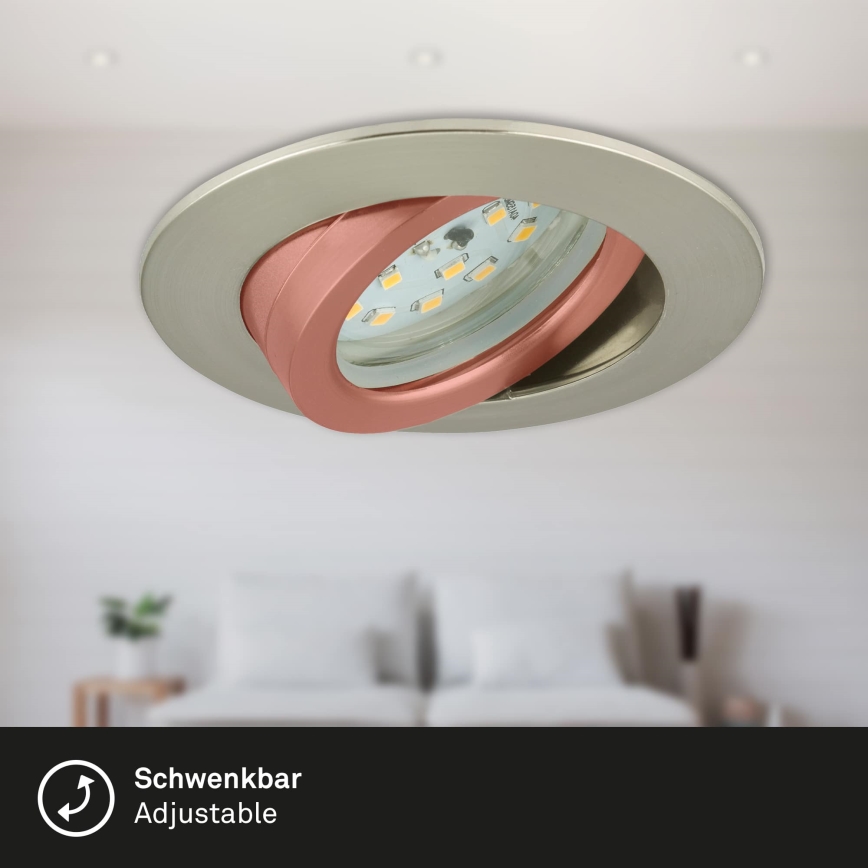 Briloner 7296-012 - LED Himmennettävä upotettu kylpyhuonevalaisin ATTACH LED/6,5W/230V IP23 mattakromi