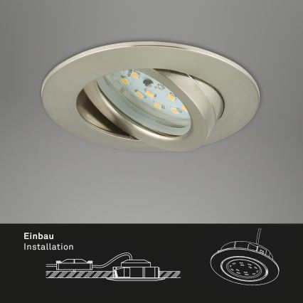 Briloner 7296-012 - LED Himmennettävä upotettu kylpyhuonevalaisin ATTACH LED/6,5W/230V IP23 mattakromi
