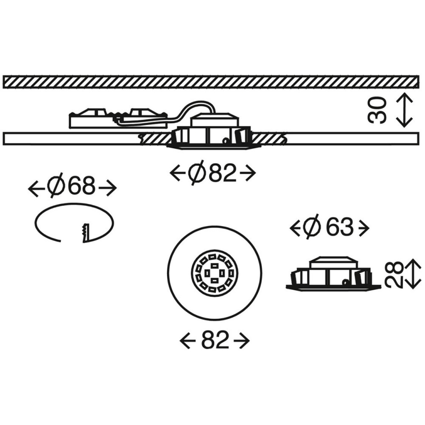 Briloner 7296-012 - LED Himmennettävä upotettu kylpyhuonevalaisin ATTACH LED/6,5W/230V IP23 mattakromi