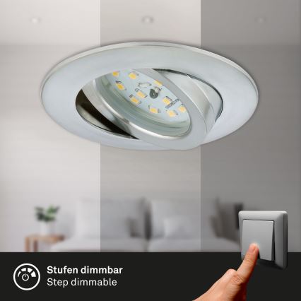 Briloner 7296-019 - LED Himmennettävä upotettu kylpyhuonevalaisin LED/6,5W/230V IP23