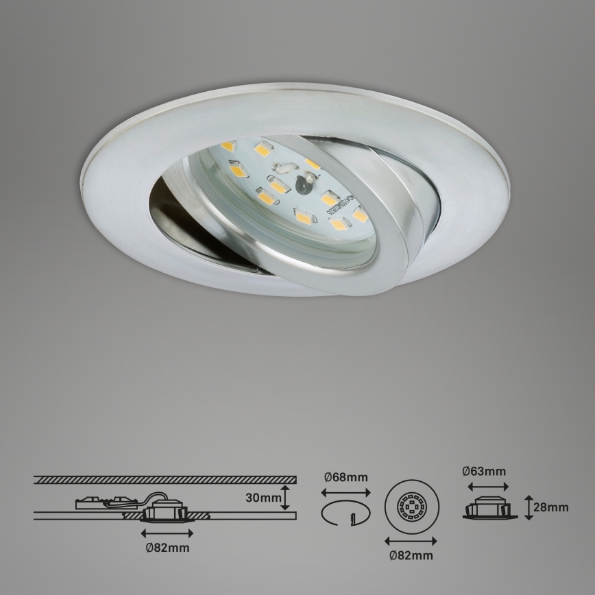 Briloner 7296-019 - LED Himmennettävä upotettu kylpyhuonevalaisin LED/6,5W/230V IP23