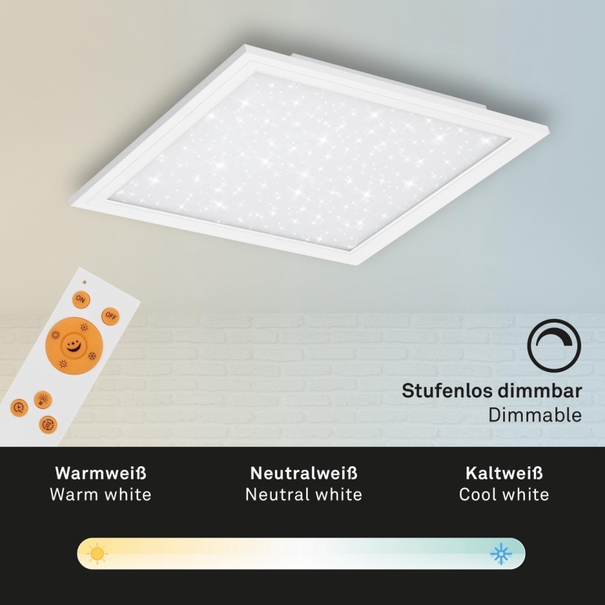 Briloner 7301-016 - Himmennettävä LED-kattovalaisin STARRY SKY LED/18W/230V 3000-6000K + kauko-ohjaus
