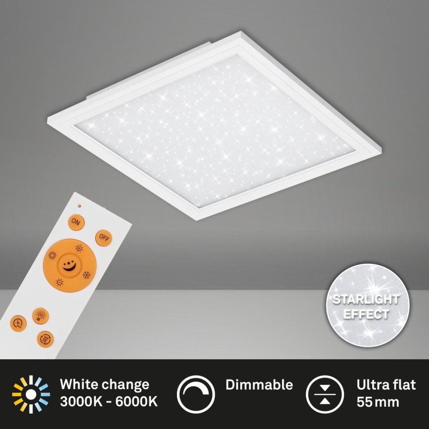 Briloner 7301-016 - Himmennettävä LED-kattovalaisin STARRY SKY LED/18W/230V 3000-6000K + kauko-ohjaus
