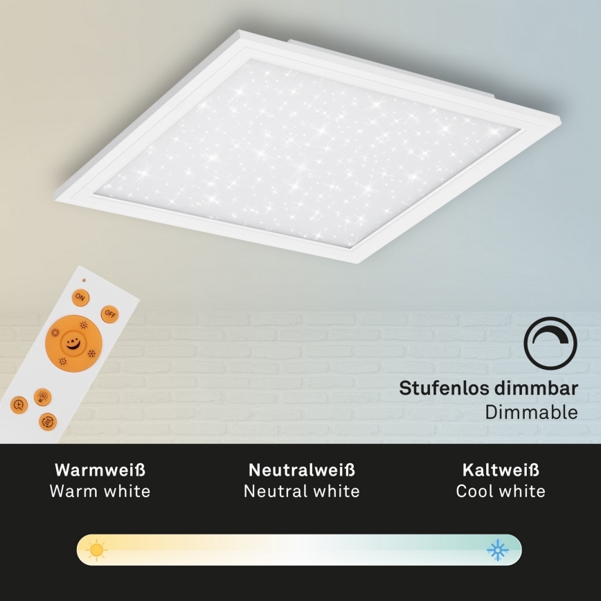 Briloner 7302-016 - Himmennettävä LED-kattovalaisin STARRY SKY LED/23W/230V 3000-6000K + kauko-ohjaus