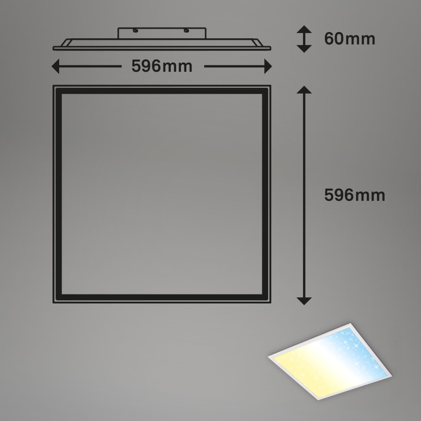 Briloner 7303-016 - Himmennettävä LED-kattovalaisin STARRY SKY LED/36W/230V 3000-6000K + kauko-ohjaus