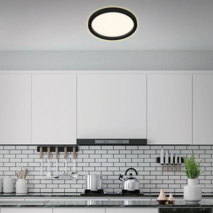Briloner 7361-015 - LED-kattovalaisin CADRE LED/18W/230V d. 29,7 cm musta