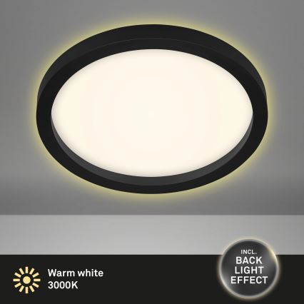 Briloner 7361-015 - LED-kattovalaisin CADRE LED/18W/230V d. 29,7 cm musta