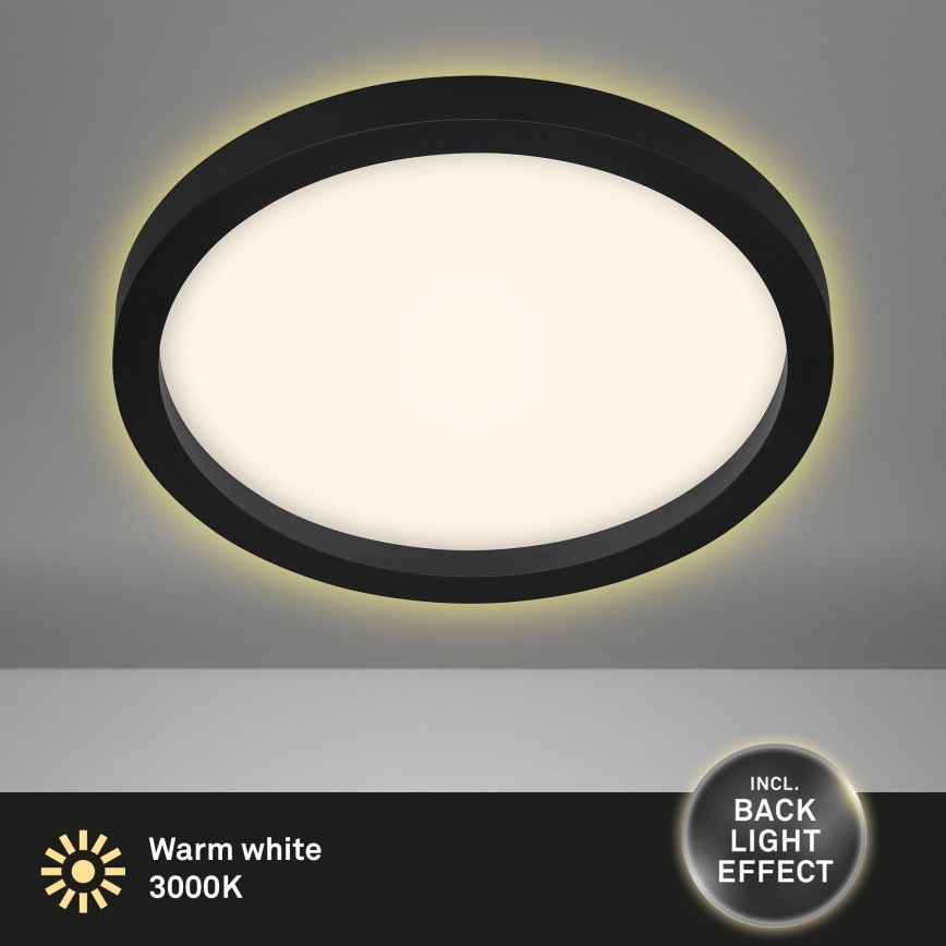 Briloner 7361-015 - LED-kattovalaisin CADRE LED/18W/230V d. 29,7 cm musta