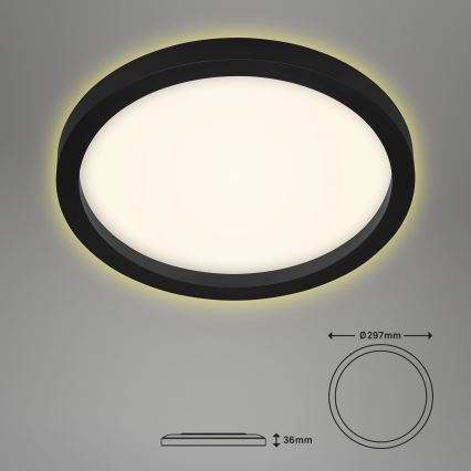 Briloner 7361-015 - LED-kattovalaisin CADRE LED/18W/230V d. 29,7 cm musta