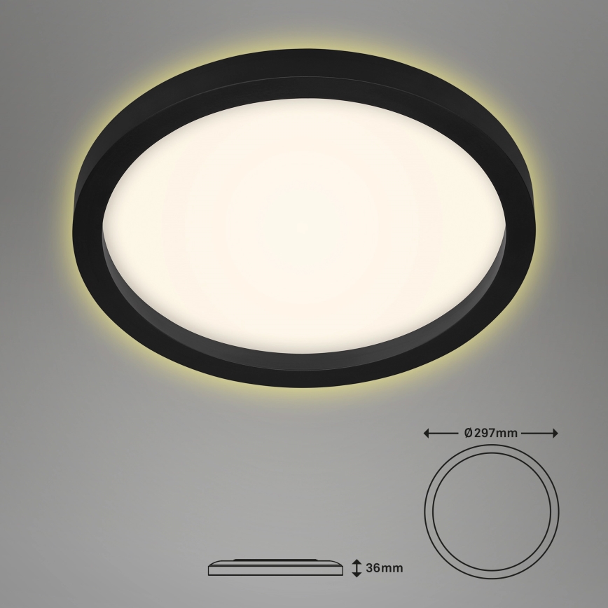 Briloner 7361-015 - LED-kattovalaisin CADRE LED/18W/230V d. 29,7 cm musta