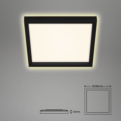 Briloner 7362-015 - LED-kattovalaisin CADRE LED/18W/230V 29,6x29,6 cm musta
