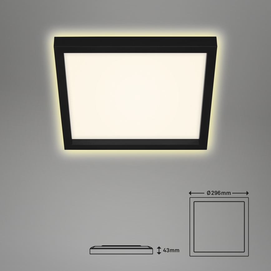 Briloner 7362-015 - LED-kattovalaisin CADRE LED/18W/230V 29,6x29,6 cm musta
