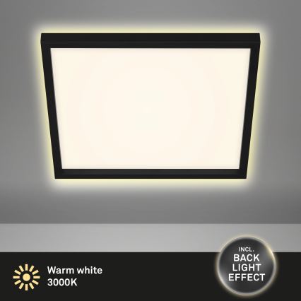 Briloner 7364-015 - LED-kattovalaisin CADRE LED/22W/230V 42,2x42,2 cm musta
