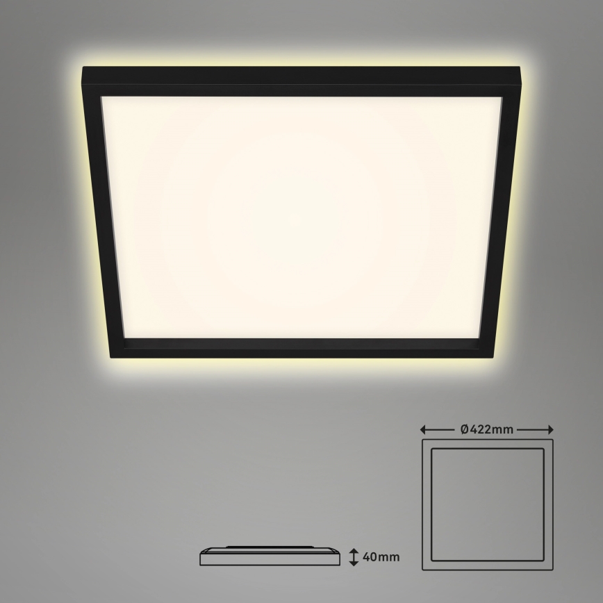 Briloner 7364-015 - LED-kattovalaisin CADRE LED/22W/230V 42,2x42,2 cm musta
