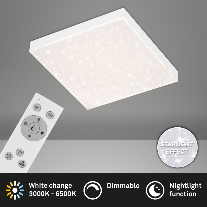 Briloner 7381-016 - Himmennettävä LED-kattovalaisin STARRY SKY LED/15W/230V 3000-6500K + kauko-ohjaus