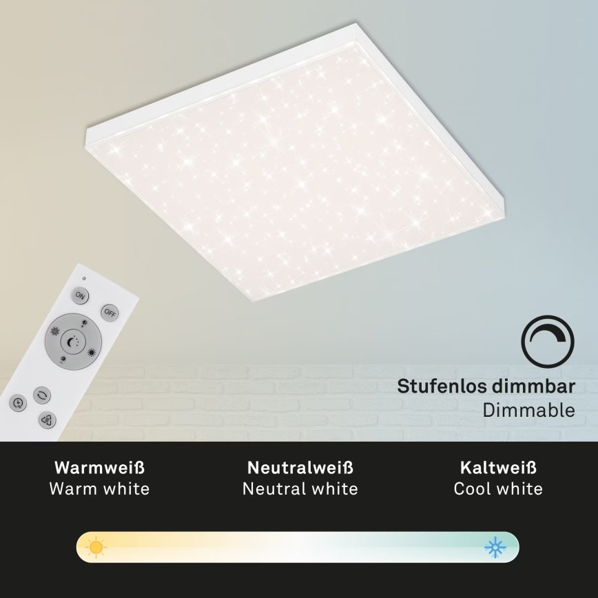 Briloner 7381-116 - Himmennettävä LED-kattovalaisin STARRY SKY LED/24W/230V 3000-6500K + kauko-ohjaus